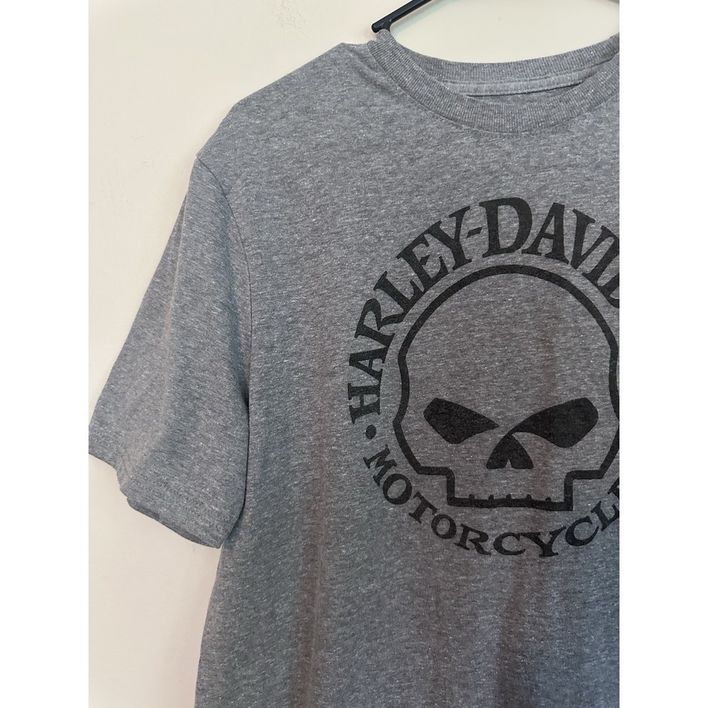 Harley Davidson Men's Willie‎ G Skull Graphic T-Shirt Gray MEDIUM 50/50 Cotton - Picture 6 of 14